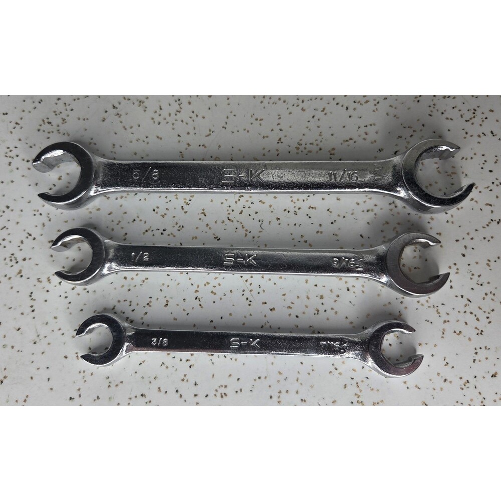 Lot Of 3 SK Flare But Line Wrenches 3/8” 7/16” 1/2” 9/16” 5/8” 11/16” SAE USA